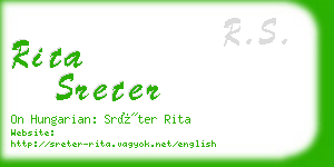 rita sreter business card